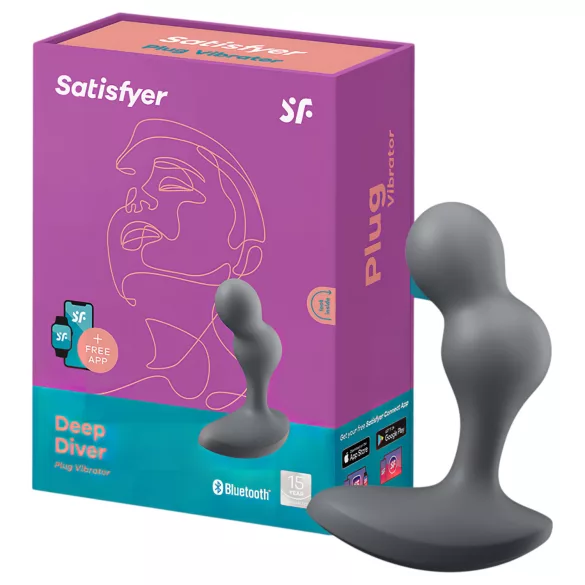 Satisfyer Deep Diver - App-gestuurde anaalvibrator (grijs)