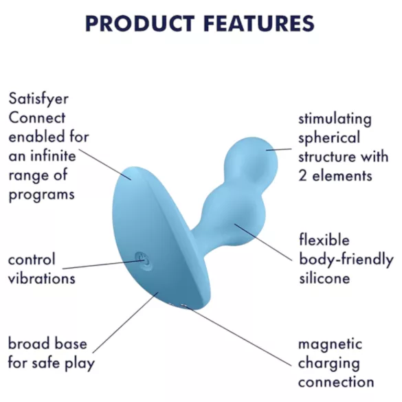 Satisfyer Deep Diver - App-gestuurde anaalvibrator (blauw)