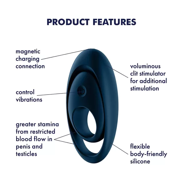 Satisfyer Glorious Duo - vibrerende penisring (blauw)