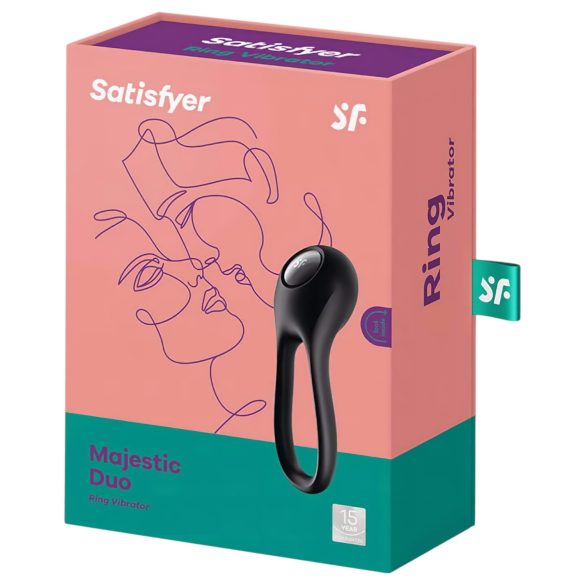 Satisfyer Majestic Duo - oplaadbare, waterdichte penisinring (zwart)