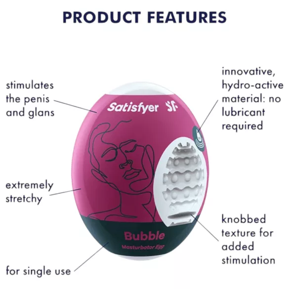 Satisfyer Egg Bubble - masturbatorei - textuur - 1 stuk