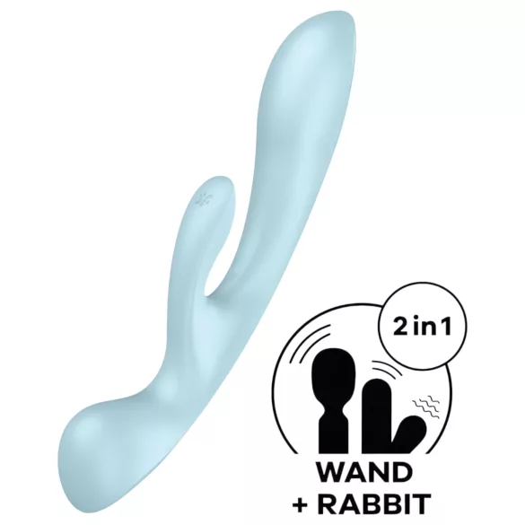 Satisfyer Triple Oh - vibrator met clitorisstimulator - oplaadbaar - blauw