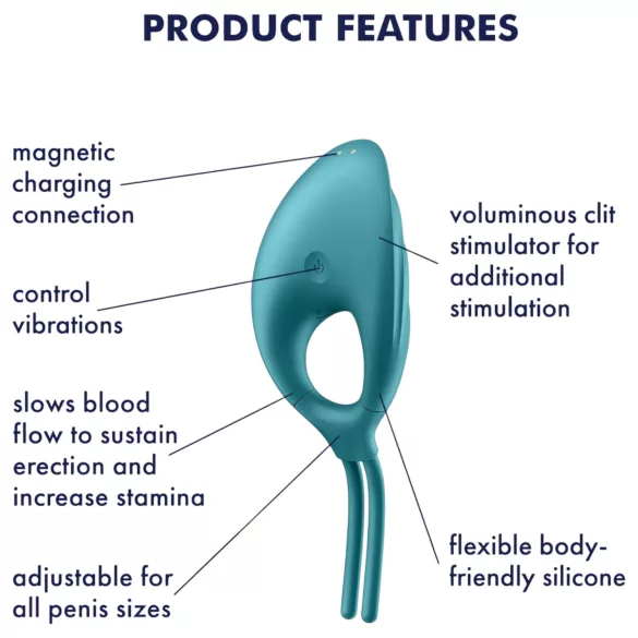 Satisfyer Swordsman - vibrerende penisring - oplaadbaar - groen