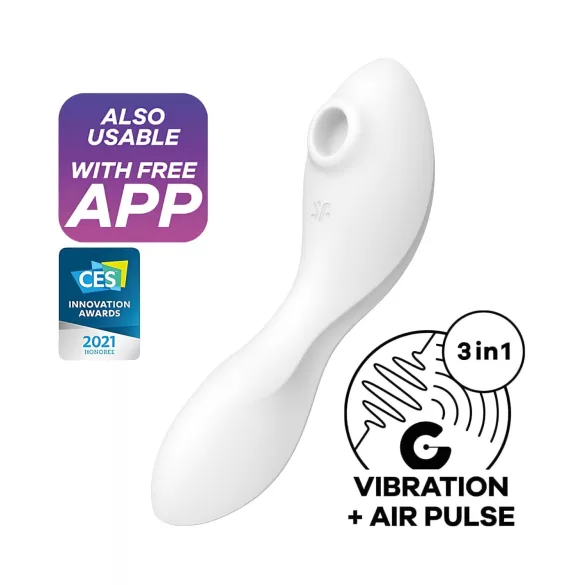 Satisfyer Curvy Trinity 5+ - App-gestuurde 2-in-1 vibrator (wit)