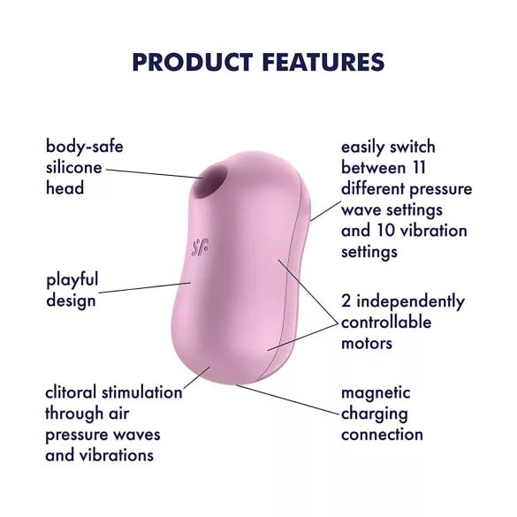 Satisfyer Cotton Candy - luchtdruk clitoris vibrator - oplaadbaar - paars