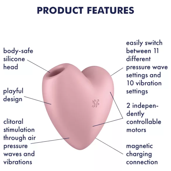 Satisfyer Cutie Heart - luchtdruk clitorisstimulator vibrator - oplaadbaar