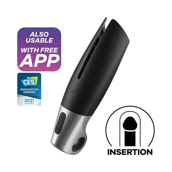 Satisfyer Power - automatische masturbeerder - oplaadbaar - zwart