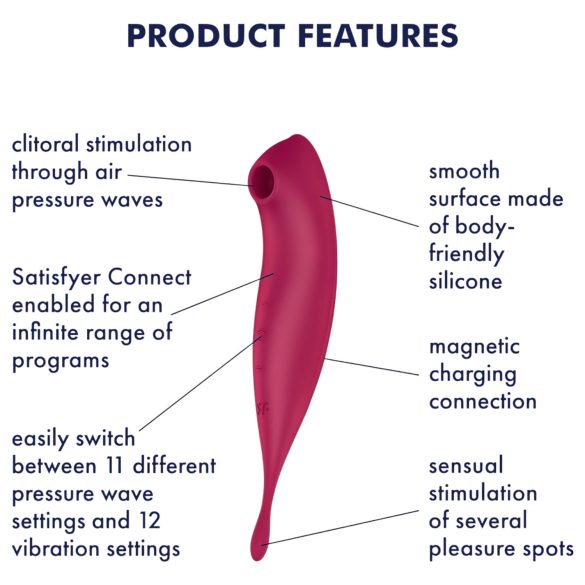 Satisfyer Twirling Pro - clitoris vibrator 2-in-1 - rood