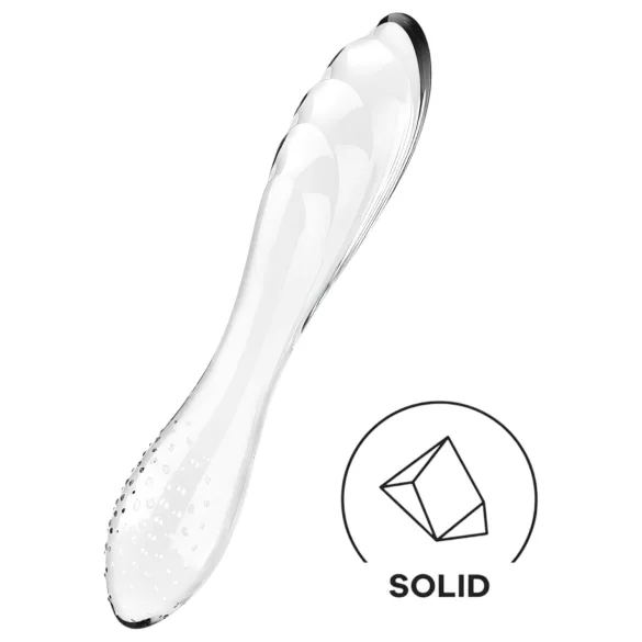 Satisfyer Dazzling Crystal 1 - dubbelzijdige glazen dildo - transparant