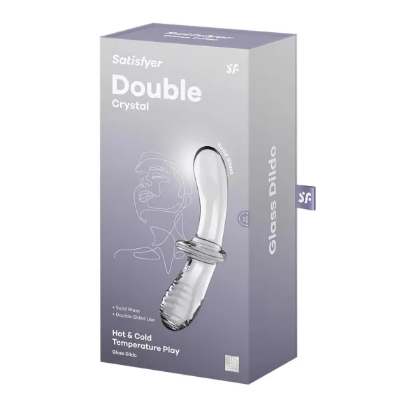 Satisfyer Double Crystal - dubbele dildo - glas - transparant