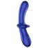 Satisfyer Double Crystal - dubbelzijdige glazen dildo (blauw)