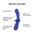 Satisfyer Double Crystal - dubbelzijdige glazen dildo (blauw)