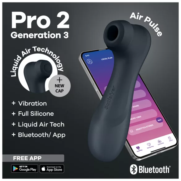 Satisfyer Pro2 Gen3 - App-gestuurde luchtdruk clitorisstimulator (donkergrijs)