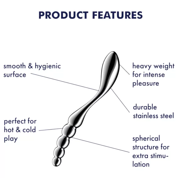 Satisfyer Star Force 1 - metalen dildo met bolletjes - zilver
