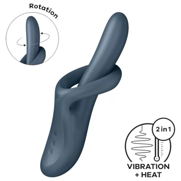 Satisfyer Heat Flex 4 - verwarmende vibrator met clitoristimulator (grijs)