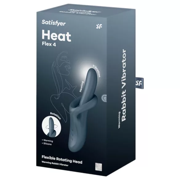 Satisfyer Heat Flex 4 - verwarmende vibrator met clitoristimulator (grijs)