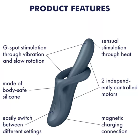 Satisfyer Heat Flex 4 - verwarmende vibrator met clitoristimulator (grijs)