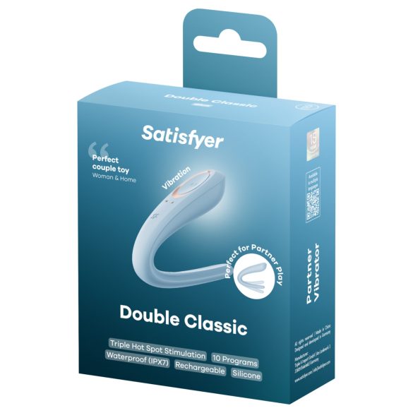 Satisfyer Double Classic - partner vibrator (blauw)