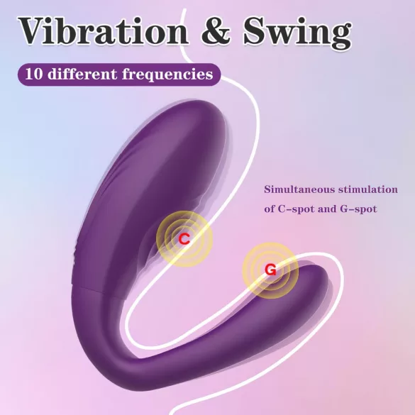 Mrow - koppel vibrator - oplaadbaar waterdicht 3 motoren - paars