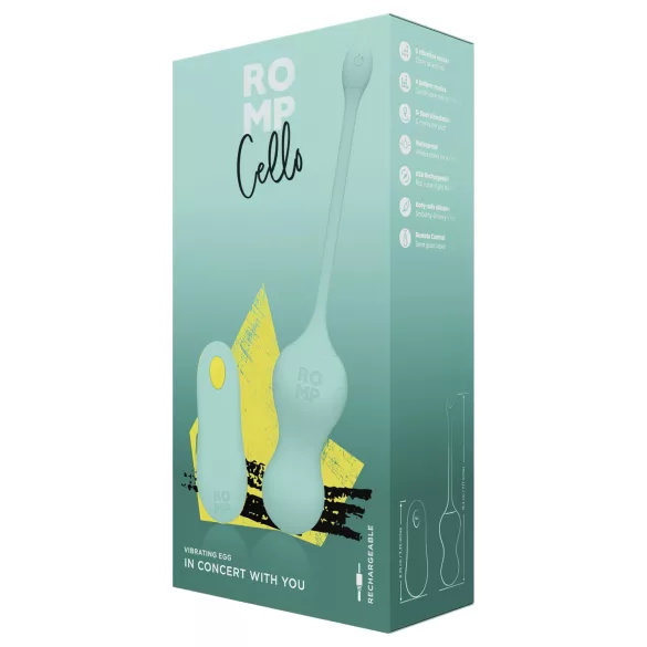 ROMP Cello - vibrerende kegelkogels - afstandsbediening - groen