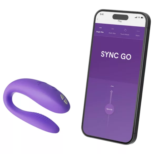 We-Vibe Sync Go - koppel vibrator - draadloos oplaadbaar - paars