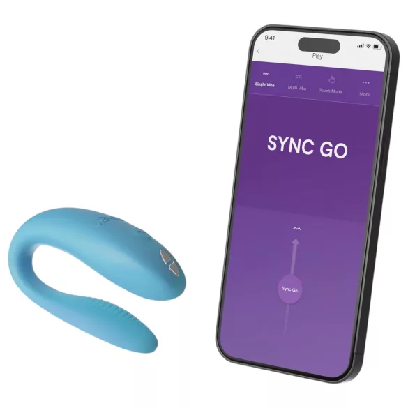 We-Vibe Sync Go - koppel vibrator - oplaadbaar - turquoise
