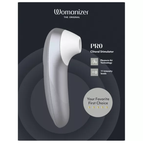 Womanizer Pro - luchtdruk clitorisstimulator (grijs)