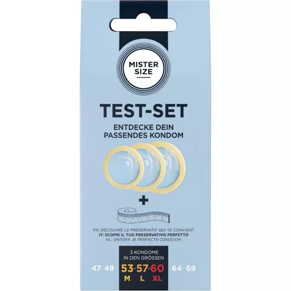 Mister Size Test-Set - condoom proefpakket met meetlint (3 stuks)