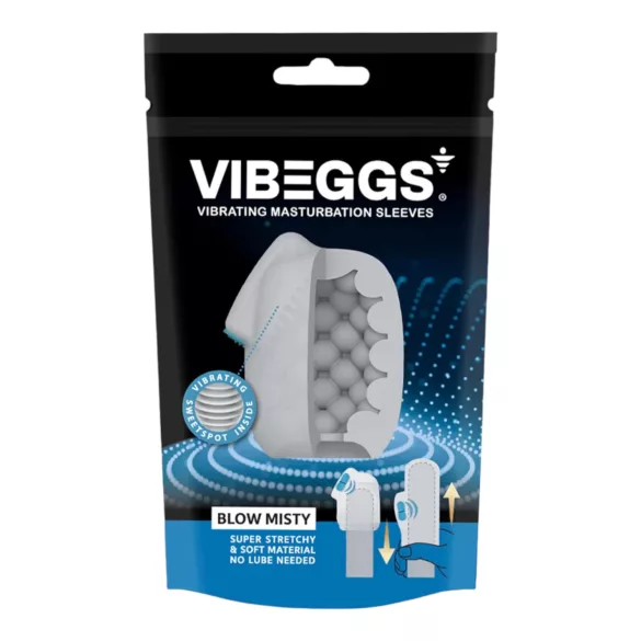 VIBEGGS Blow Misty - vibrerend ei-masturbator (wit)