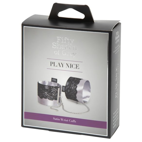 Fifty Shades of Grey - handboeien - satijn - zilver