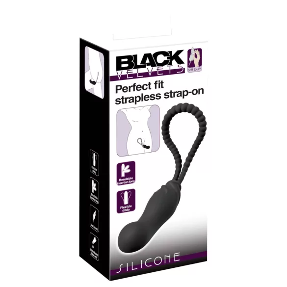 Black Velvets - strap-on dildo - verstelbaar harnas - zwart