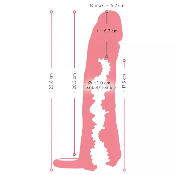 Nature Skin - 2in1 kunstvagina en penismantel - 23cm - huidkleur