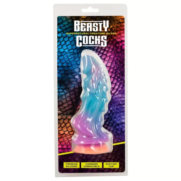 Beasty Cocks - dildo siliconen buitenaards - blauw oranje