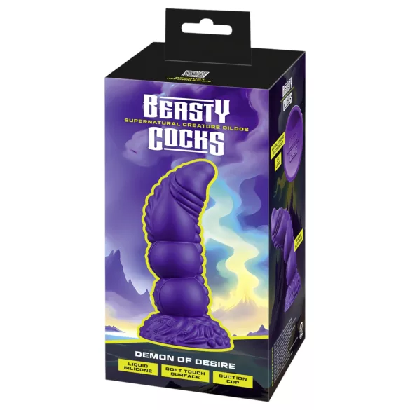 Beasty Cocks - dildo met demon design - siliconen - paars