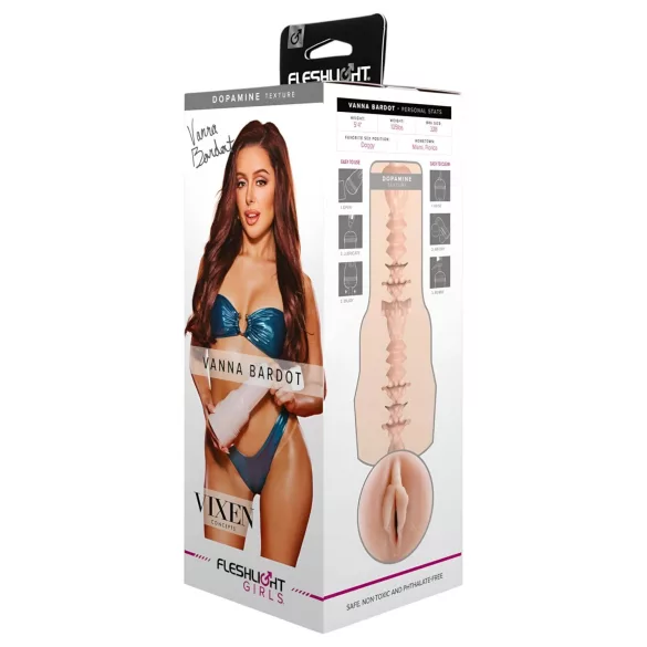 Fleshlight Vanna Bardot - masturbator - realistische vagina - huidkleurig