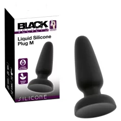 Black Velvets - siliconen anaalplug met zuignap (zwart) - M