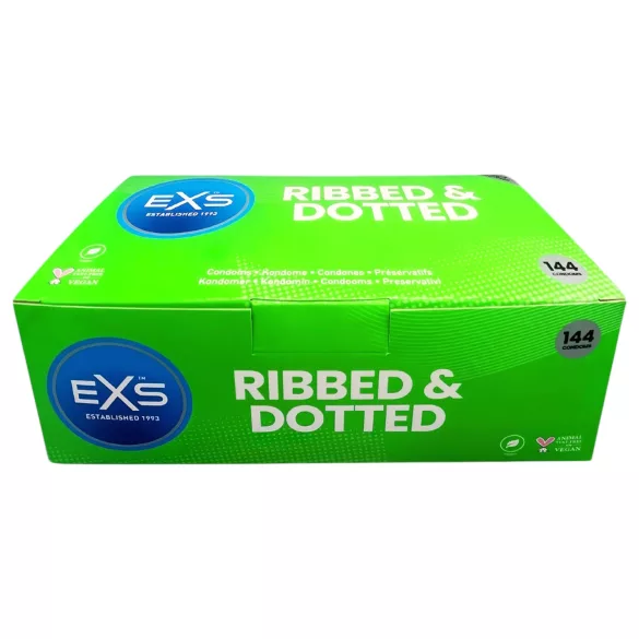 EXS Ribbed, Dotted and Flared - geribbelde en gestippelde condooms (144 stuks)