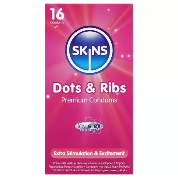Skins - condooms ribbels en nopjes - 16 stuks