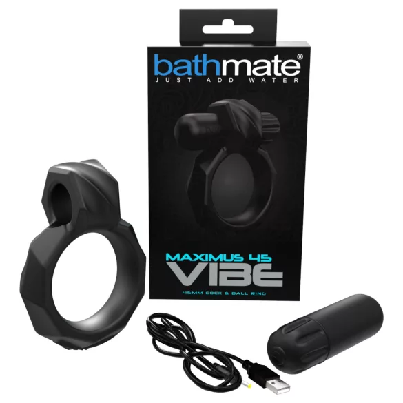 Bathmate Maximus Vibe 45 - oplaadbare vibrerende penisring (zwart)