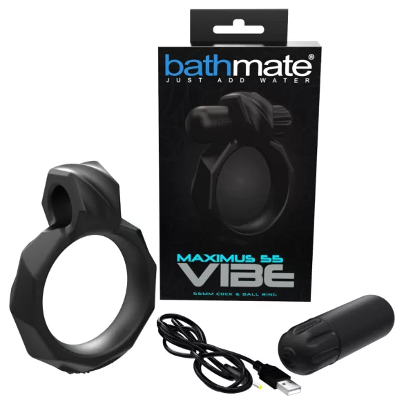 Bathmate Maximus Vibe 55 - oplaadbare vibrerende penisring (zwart)