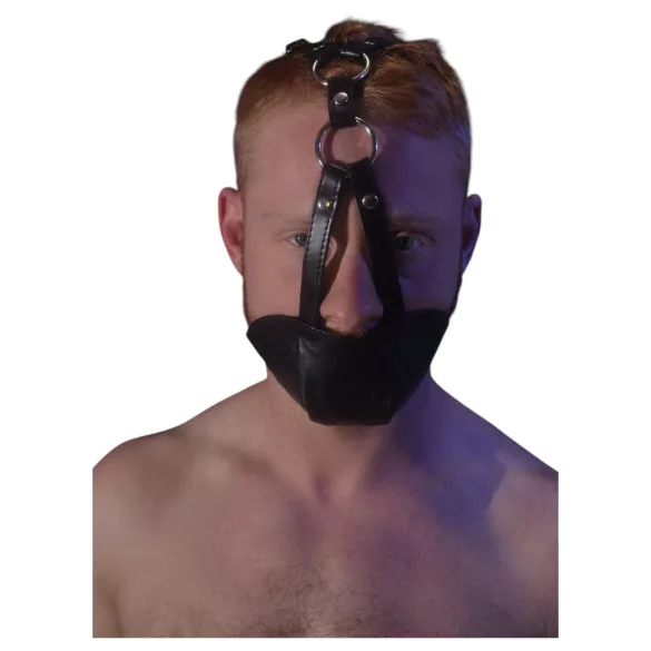 Rouge - leren mask en mondknevel - zwart