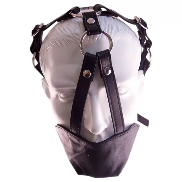 Rouge - leren mask en mondknevel - zwart