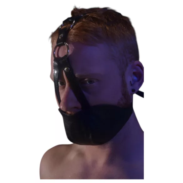 Rouge - leren mask en mondknevel - zwart