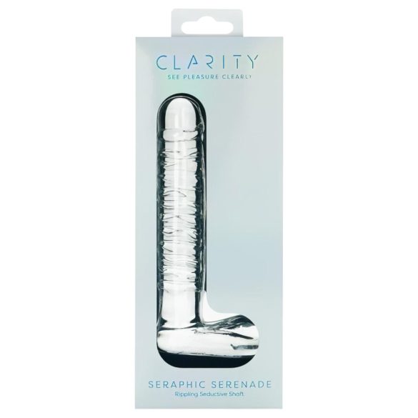 Clarity - glazen dildo met ballen - transparant