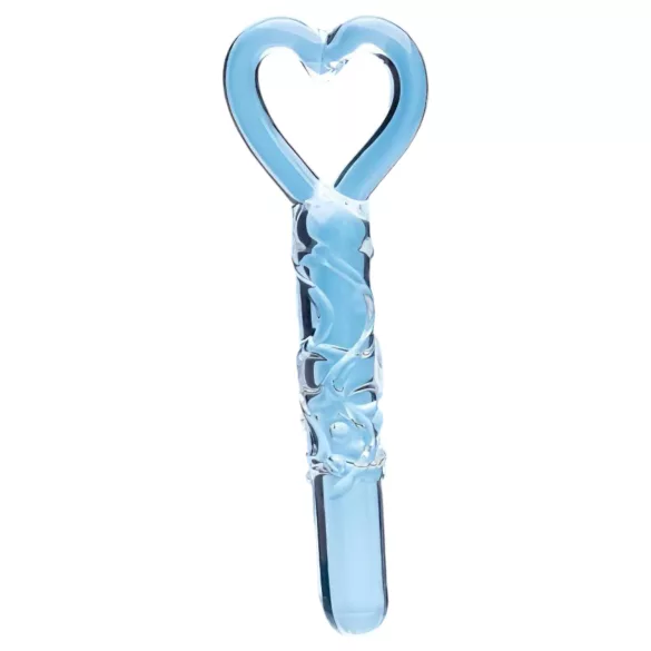 Clarity - glazen dildo met hartvormig handvat - transparant