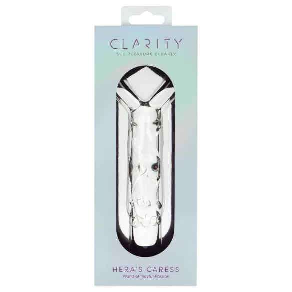 Clarity - glazen dildo met hartvormig handvat - transparant
