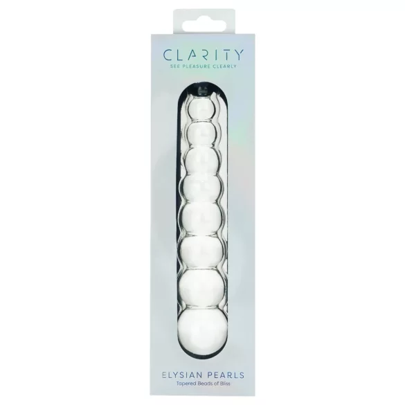 Clarity Elysian Pearls - glazen dildo met parels (transparant)