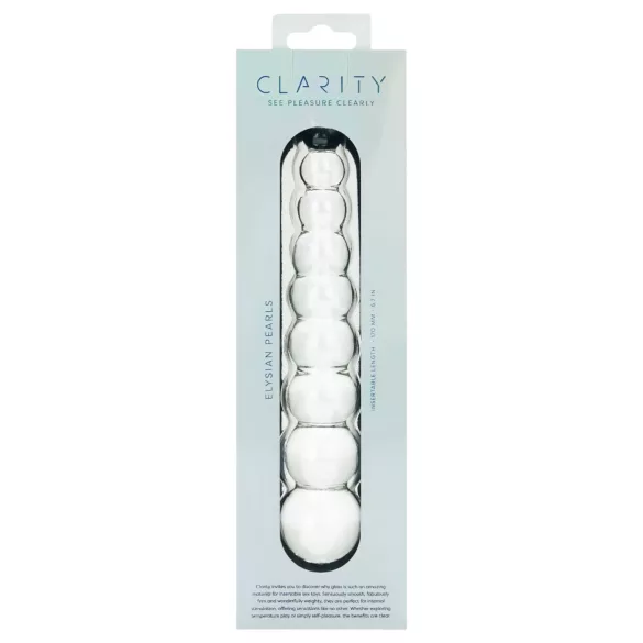 Clarity Elysian Pearls - glazen dildo met parels (transparant)