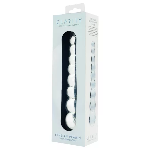 Clarity Elysian Pearls - glazen dildo met parels (transparant)