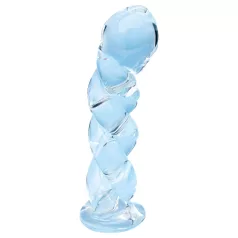 Clarity - glazen dildo - gevlochten patroon - transparant